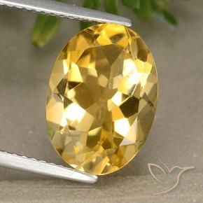 4.78 ct Golden Citrine Stone, Natural Citrine in Oval Facet Shape for Sale