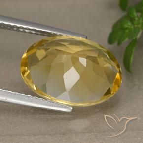 Citrine Gemstone in 14 x 10 mm (calibrated) Size for Sale, Citrine Stone in Medium-Light Golden Color