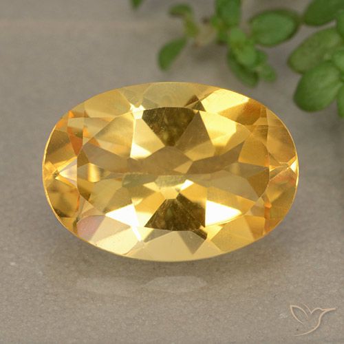 5.06ct Natural Medium-Light Orange-Gold Citrine, Oval, VVS-VS