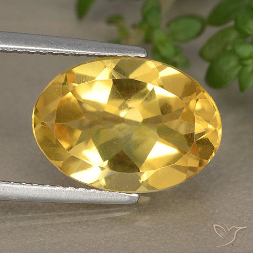5.35ct Natural Golden Citrine, Oval, VVS-VS