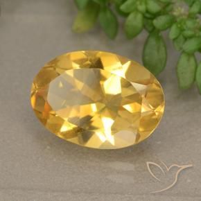 5.11 ct Golden Citrine Stone, Natural Citrine in Oval Facet Shape for Sale