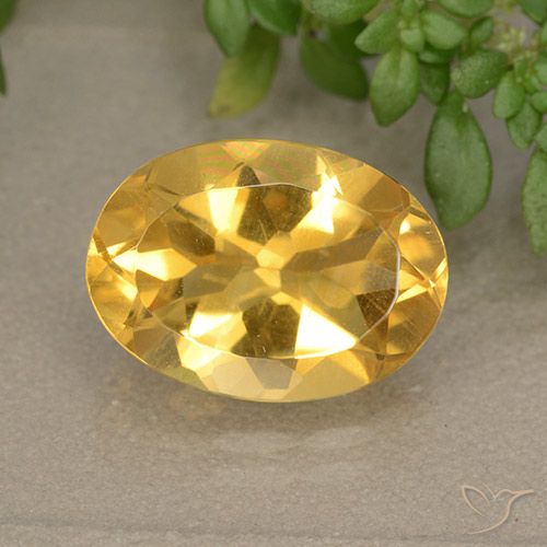 5.44ct Natural Medium Gold Citrine, Oval, VVS-VS