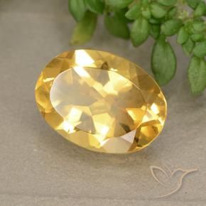 5.44 ct Golden Citrine Stone, Natural Citrine in Oval Facet Shape for Sale