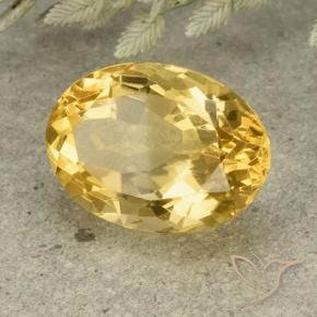 6.11 ct Golden Citrine Stone, Natural Citrine in Oval Facet Shape for Sale