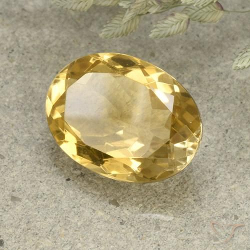 4.94 ct Golden Citrine Stone, Natural Citrine in Oval Facet Shape for Sale