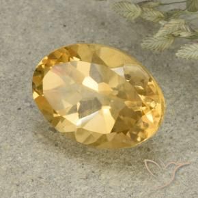 5.71 ct Golden Citrine Stone, Natural Citrine in Oval Facet Shape for Sale