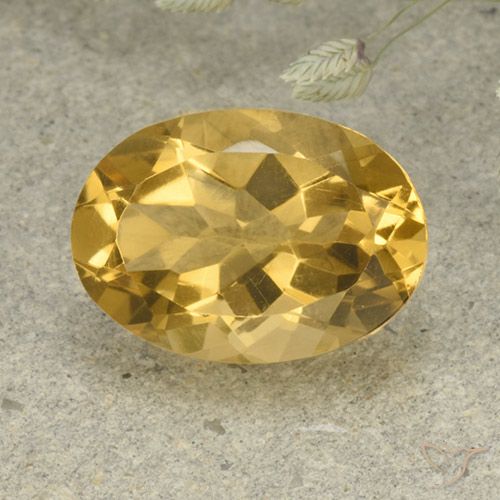 5.43ct Natural Medium Golden Citrine, Oval, VVS-VS