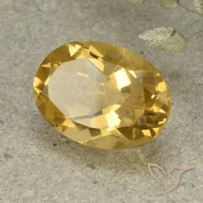 5.43 ct Golden Citrine Stone, Natural Citrine in Oval Facet Shape for Sale