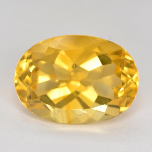 Medium Golden Цитрин Камень - 5.8ct Фасетный Овал (ID: 492532)