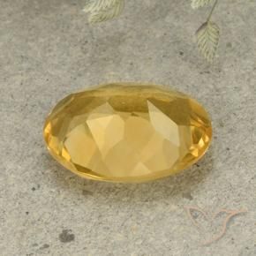 Citrine Gemstone in 14 x 10 mm (calibrated) Size for Sale, Citrine Stone in Medium-Dark Golden Color