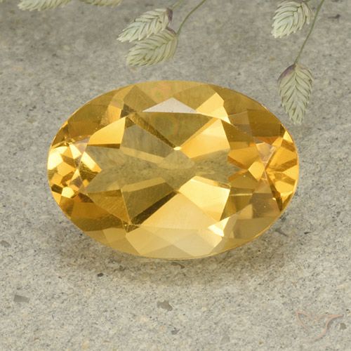 5.34ct Natural Golden Orange Citrine, Oval, VVS-VS