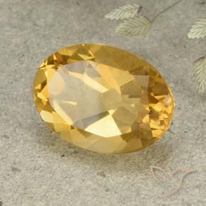5.34 ct Golden Citrine Stone, Natural Citrine in Oval Facet Shape for Sale