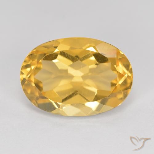 5.71ct Natural Medium Golden Citrine, Oval, VVS-VS