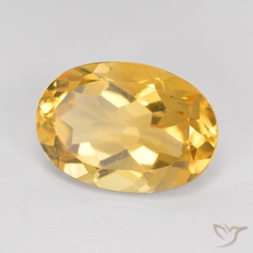 5.71 ct Golden Citrine Stone, Natural Citrine in Oval Facet Shape for Sale
