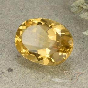 5.56 ct Golden Citrine Stone, Natural Citrine in Oval Facet Shape for Sale