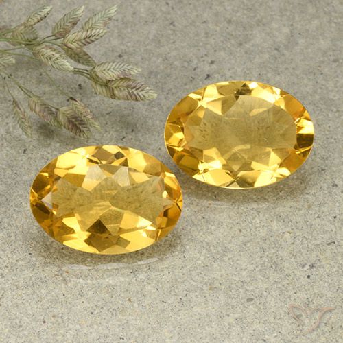 9.13 ctw Golden Citrine Gemstones, Citrine Gems in Oval Facet Shape for Sale.