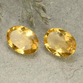 9.13 ctw Golden Citrine Stones, Natural Citrine in Oval Facet Shape for Sale