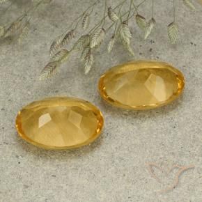 Citrine Gemstones in 14 x 10 mm (calibrated) Size for Sale, Citrine Stones in Golden Orange Color