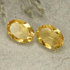 8.15 ctw Golden Citrine Stones, Natural Citrine in Oval Facet Shape for Sale