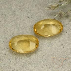 Citrine Gemstones in 14 x 10 mm (calibrated) Size for Sale, Citrine Stones in Medium Golden Color