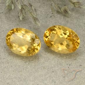 11.40 ctw Golden Citrine Stones, Natural Citrine in Oval Facet Shape for Sale