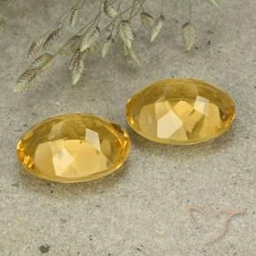 Citrine Gemstones in 14 x 10 mm (calibrated) Size for Sale, Citrine Stones in Medium-Light Golden Color