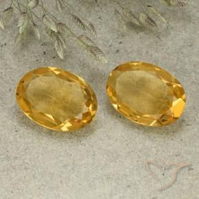 8.29 ctw Golden Citrine Stones, Natural Citrine in Oval Facet Shape for Sale
