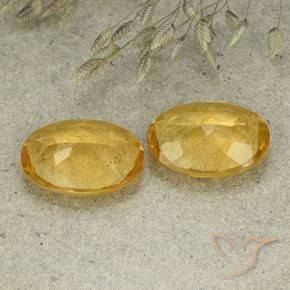 Citrine Gemstones in 14 x 10 mm (calibrated) Size for Sale, Citrine Stones in Deep Golden Orange Color