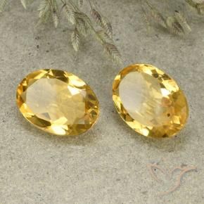 8.96 ctw Golden Citrine Stones, Natural Citrine in Oval Facet Shape for Sale