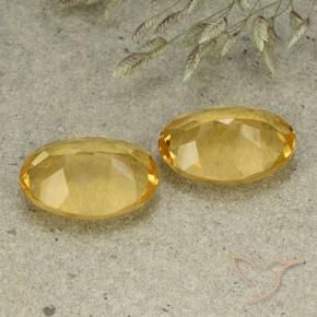 Citrine Gemstones in 14 x 10 mm (calibrated) Size for Sale, Citrine Stones in Medium-Light Golden Color