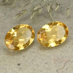 9.49 ctw Golden Citrine Stones, Natural Citrine in Oval Facet Shape for Sale