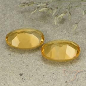 Citrine Gemstones in 14 x 10 mm (calibrated) Size for Sale, Citrine Stones in Medium-Light Golden Color
