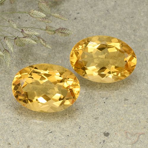 10.84 ct Yellow Citrine, 14.1 x 9.9 mm Oval Cut From Brazil, Photo A