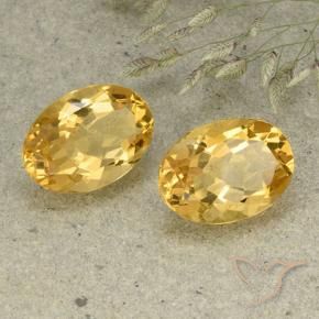 10.84 ctw Golden Citrine Stones, Natural Citrine in Oval Facet Shape for Sale