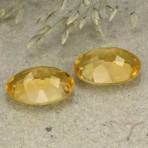 Citrine Gemstones in 14 x 10 mm (calibrated) Size for Sale, Citrine Stones in Golden Orange Color