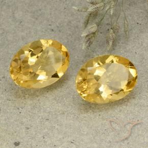 9.74 ctw Golden Citrine Stones, Natural Citrine in Oval Facet Shape for Sale
