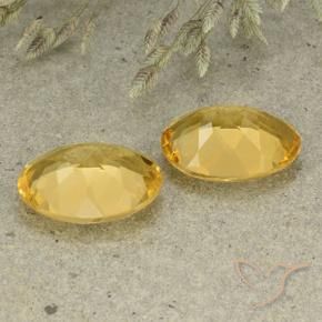 Citrine Gemstones in 14 x 10 mm (calibrated) Size for Sale, Citrine Stones in Medium Golden Color