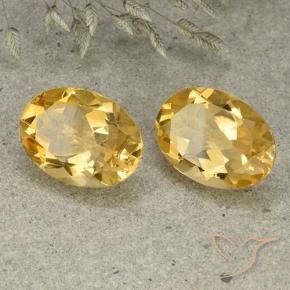 9.79 ctw Golden Citrine Stones, Natural Citrine in Oval Facet Shape for Sale