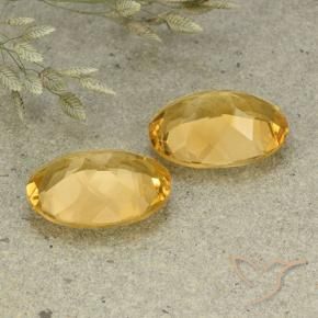 Citrine Gemstones in 14 x 10 mm (calibrated) Size for Sale, Citrine Stones in Golden Orange Color