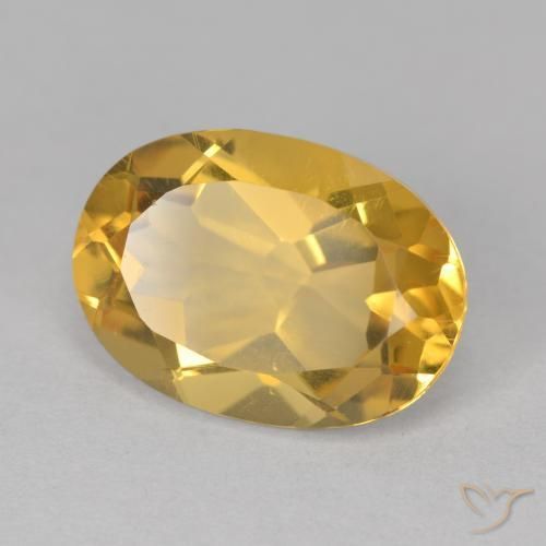 5.52 ct Golden Citrine Stone, Natural Citrine in Oval Facet Shape for Sale