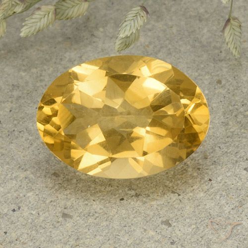 5.08 ct Golden Citrine Gemstone, Citrine Gem in Oval Facet Shape for Sale.