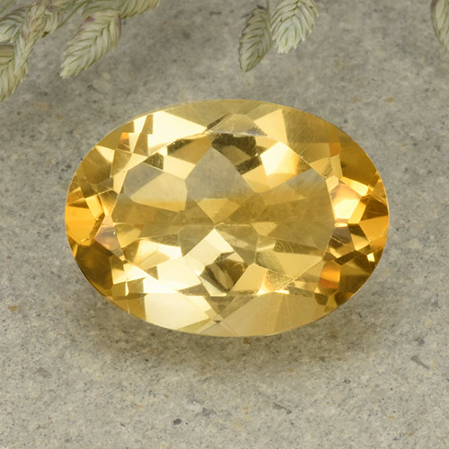 gold-orange Citrin Edelstein - 4.4ct Oval facettiert (ID: 492602)