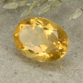 5.35 ct Golden Citrine Stone, Natural Citrine in Oval Facet Shape for Sale