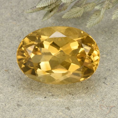 5.73ct Natural Medium-Light Golden Citrine, Oval, VVS-VS