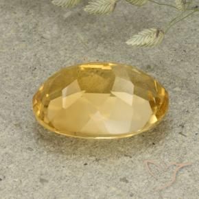 Citrine Gemstone in 14 x 10 mm (calibrated) Size for Sale, Citrine Stone in Medium-Light Golden Color