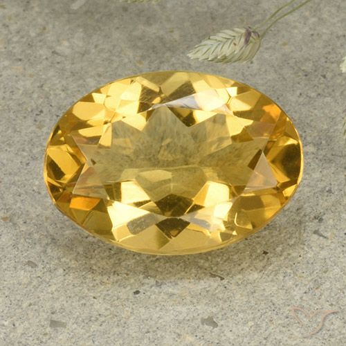4.45ct Natural Golden Orange Citrine, Oval, VVS-VS