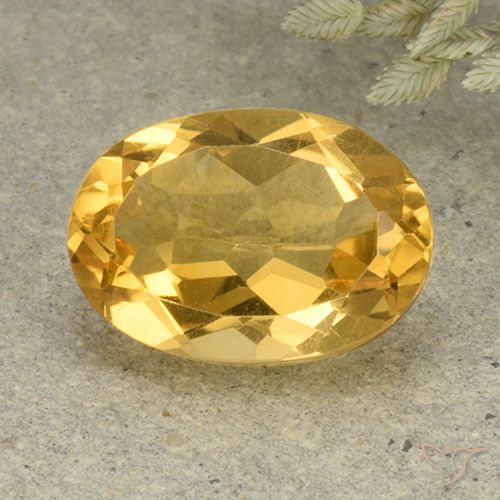 5.60ct Natural Medium-Light Golden Citrine, Oval, VVS-VS