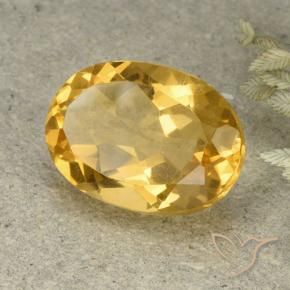 5.60 ct Golden Citrine Stone, Natural Citrine in Oval Facet Shape for Sale