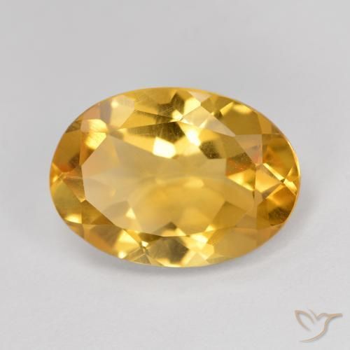 5.16 ct Golden Citrine Stone, Natural Citrine in Oval Facet Shape for Sale