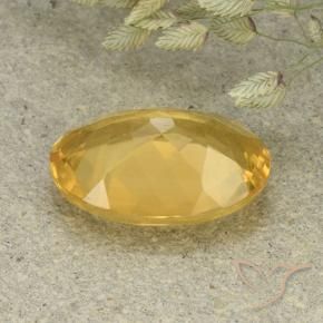 Citrine Gemstone in 14 x 10 mm (calibrated) Size for Sale, Citrine Stone in Medium-Light Golden Color